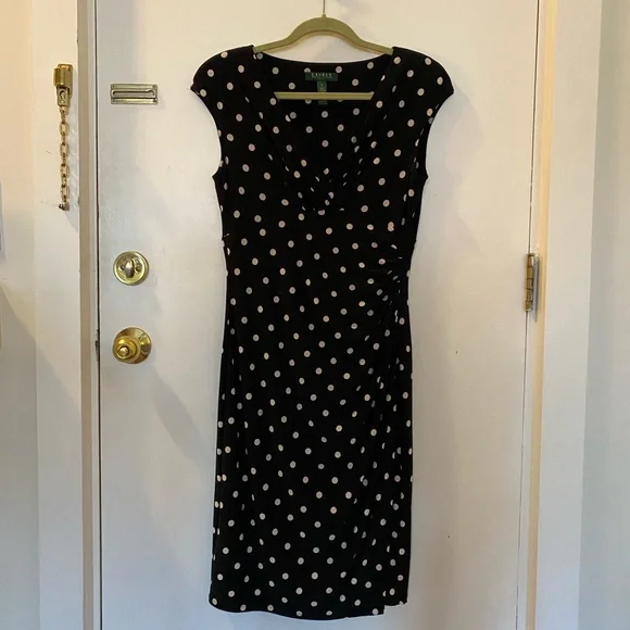 ralph lauren black and white polka dot dress Womens One Shoulder Dress, Black, 4 at Amazon Women's Clothing store Designed with crisscross straps and a skirt slit for ease of movement Ralph Lauren Polka Dress With